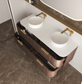 Havana 1500mm Sable Walnut Wall Hung Fluted Curve Vanity