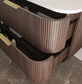 Havana 1500mm Sable Walnut Wall Hung Fluted Curve Vanity
