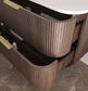 Havana 1800mm Sable Walnut Wall Hung Fluted Curve Vanity