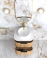 Havana 600mm Woodland Oak Wall Hung Fluted Curve Vanity