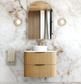 Havana 750mm Woodland Oak Wall Hung Fluted Curve Vanity
