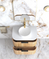 Havana 750mm Woodland Oak Wall Hung Fluted Curve Vanity