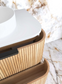 Havana 750mm Woodland Oak Wall Hung Fluted Curve Vanity