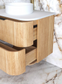 Havana 750mm Woodland Oak Wall Hung Fluted Curve Vanity