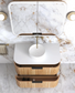 Havana 900mm Woodland Oak Wall Hung Fluted Curve Vanity
