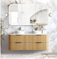 Havana 1500mm Woodland Oak Wall Hung Fluted Curve Vanity