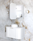 Newport 900x750 White Shaving Cabinet