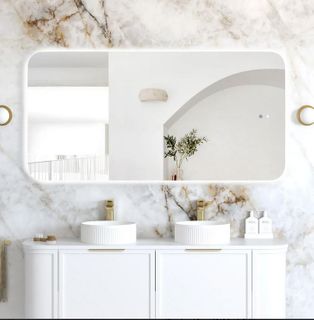 LED Newport 1500(W)x750(H) Frameless Back Lit Tuffi Mirror - Install Horizontal
