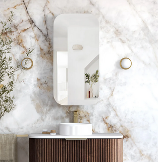 Newport 900x450 Sable Walnut Shaving Cabinet