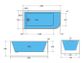 Casey 1500 Gloss White Left WITH OVERFLOW Corner Freestanding Bath 1500*725*580m