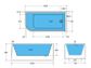 Casey 1500 Gloss White Right WITH OVERFLOW Corner Freestanding Bath 1500*725*580