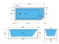 Casey 1700 Gloss White Left WITH OVERFLOW Corner Freestanding Bath 1700*730*580m