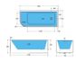 Casey 1700 Gloss White Right WITH OVERFLOW Corner Freestanding Bath 1700*730*580