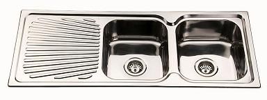 Sink Sq Cnr 1180 Double Right Hand Bowl