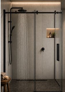 Gladstone Sliding Shower Screen Matte Black