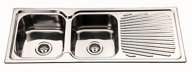 Sink Sq Cnr 1180 Double Left Hand Bowl