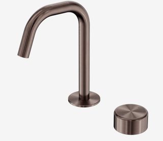 Serenity Progressive Basin Mixer Edge Spout With Metal Handle Brushed Bronze