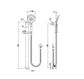 Nova Shower On Rail Electroplated Gunmetal