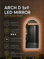 Vivian Clive Arch D 500 x 900 LED Mirror w Black Frame