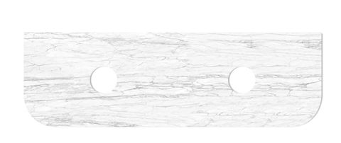 Bondi 1800x460x18mm Natural Carrara White Marble Stone- Double Waste Holes