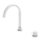 Mecca Hob Basin Mixer Round Swivel Spout Matte White