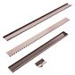TILE INSERT V CHANNEL FLOOR GRATE 50MM OUTLET WITH HOLE SAW BRUSHED BRONZE