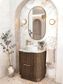Havana Fluted 600mm Sable Walnut Floorstanding Curve Vanity