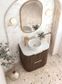 Havana Fluted 600mm Sable Walnut Floorstanding Curve Vanity