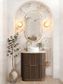 Havana Fluted 750mm Sable Walnut Floorstanding Curve Vanity