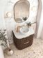 Havana Fluted 750mm Sable Walnut Floorstanding Curve Vanity