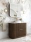 Havana Fluted 900mm Sable Walnut Floorstanding Curve Vanity