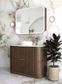 Havana Fluted 900mm Sable Walnut Floorstanding Curve Vanity