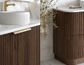 Havana Fluted 900mm Sable Walnut Floorstanding Curve Vanity