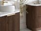 Havana Fluted 1200mm Sable Walnut Floorstanding Curve Vanity
