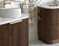 Havana Fluted 1500mm Sable Walnut Floorstanding Curve Vanity