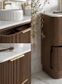 Havana Fluted 1800mm Sable Walnut Floorstanding Curve Vanity