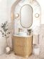 Havana Fluted 600mm Woodland Oak Floorstanding Curve Vanity