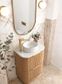 Havana Fluted 600mm Woodland Oak Floorstanding Curve Vanity