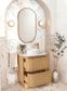Havana Fluted 600mm Woodland Oak Floorstanding Curve Vanity