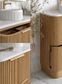 Havana Fluted 750mm Woodland Oak Floorstanding Curve Vanity