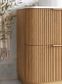 Havana Fluted 900mm Woodland Oak Floorstanding Curve Vanity