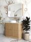 Havana Fluted 900mm Woodland Oak Floorstanding Curve Vanity