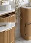 Havana Fluted 1200mm Woodland Oak Floorstanding Curve Vanity