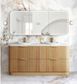 Havana Fluted 1800mm Woodland Oak Floorstanding Curve Vanity