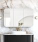 Newport 1200x750 Black Oak Shaving Cabinet