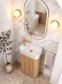 Maxi Space Saver Woodland Oak Curved Floor Standing Vanity