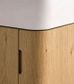 Maxi Space Saver Woodland Oak Curved Floor Standing Vanity