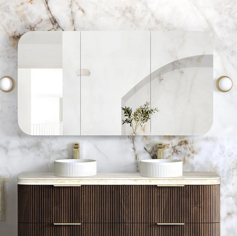 Newport 1500x750 Sable Walnut Shaving Cabinet