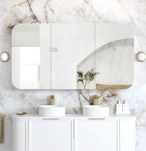 Newport 1500x750 White Shaving Cabinet