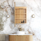 LED Newport 900(H)x450(W) Woodland Oak Shaving Cabinet - Premium Edition